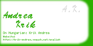 andrea krik business card